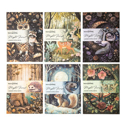 30pcs/lot Memo Pads Material Paper Night Forest Junk Journal Scrapbooking Cards Retro Background Decoration Paper