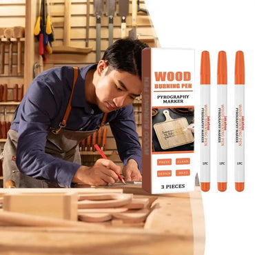Wood Burning Pen 3 Pieces Wood Markers Wood Burning Tool Wood Burning Kit Wood Stain Markers For Christmas New Year Family