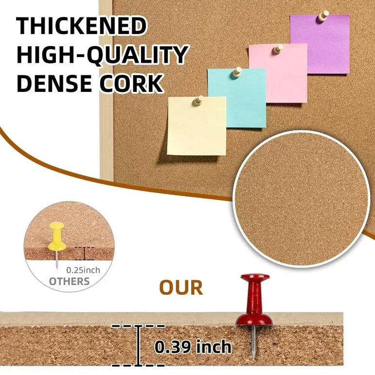 Cork Board Double-sided Photo Display Retro Frame Wall Hanging Message Boards Wall Home Decor for Office School Notice Supplies
