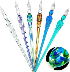 Hand-made glass dip pen 6 crystal glass signature pen Calligraphy glass pen dip pen Borosilicate sketch signature pen