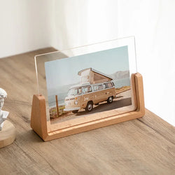 6 In Walnut Beech Photo Frame Wooden Kpop Idol Photo Display Wedding Party Picture Holder Desktop Office Photo Decor CardHolder