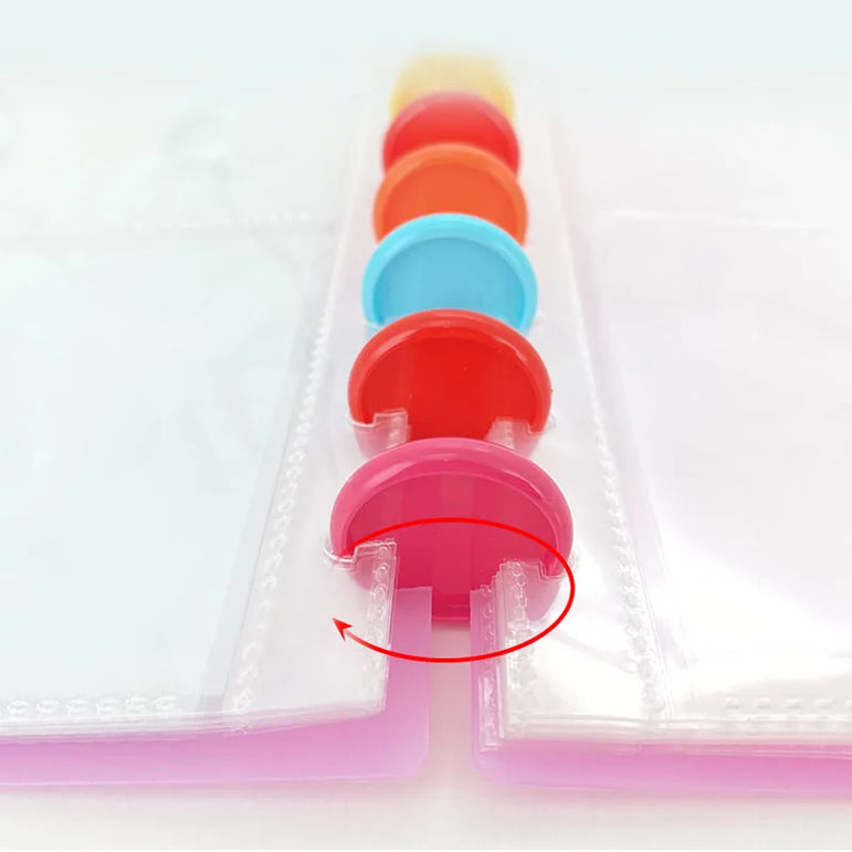 500pcs 24 28mm 32mm Notebook Ring Buckle High Gloss Plastic Disc Buckle Album Journal Planner Mushroom Hole Binding Ring Buckle