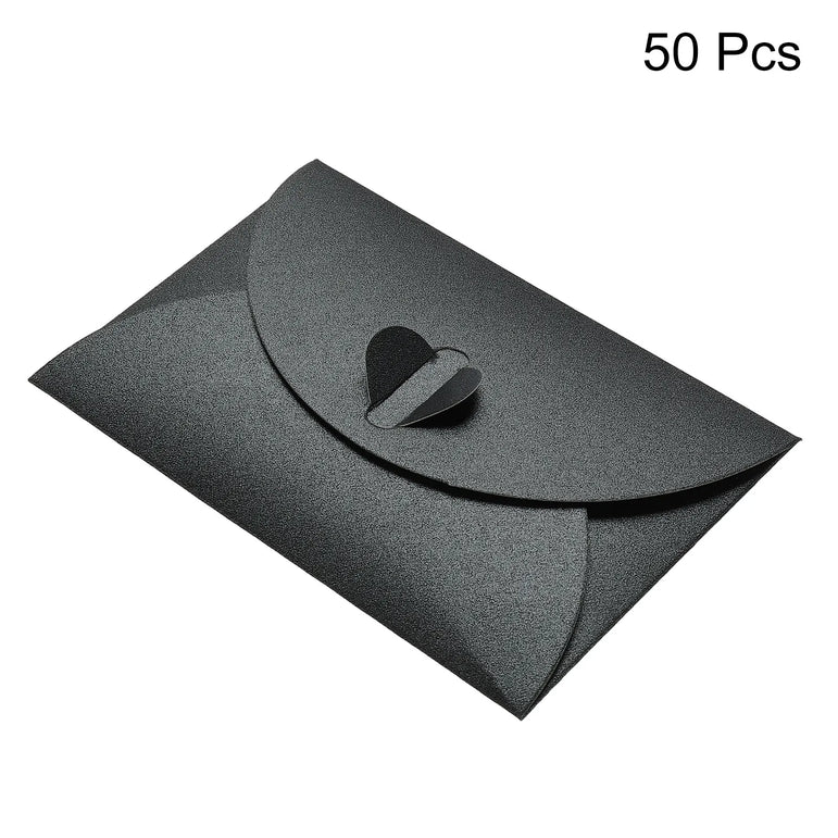 50Pcs Mini Colored Envelope Thick Cardboard Small Foldable DIY Pearl Paper Envelopes Self Locking Buckle Letter Gift Card Cover