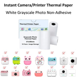 Self-Adhesive Instant Camera Print Refill Paper- Photo Printer Thermal Paper Rolls Instant Print Camera Refill Paper,57x30mm