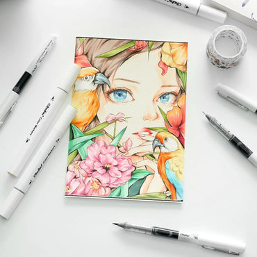 Ohuhu Micro Pen Liquid Fineliner Drawing Pens 9 Pack Line Pens Art Colored Pens Fine Point Markers Waterproof Writing Sketching