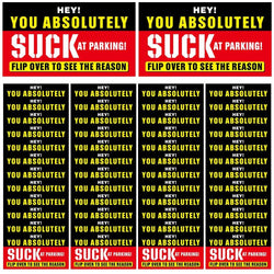50Pcs Bad Parking Cards You Parked Like An Idiot Cards Bad Parking Cards Funny Parking Violation Bad Cards Multiple Reason