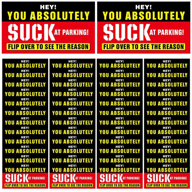 50Pcs Bad Parking Cards You Parked Like An Idiot Cards Bad Parking Cards Funny Parking Violation Bad Cards Multiple Reason