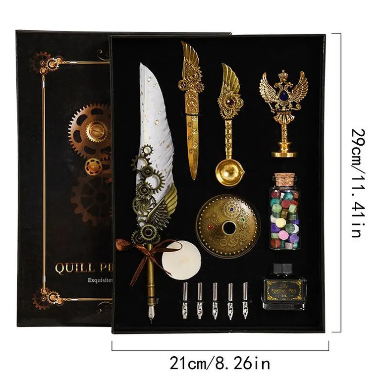 Feather Quill Pen Calligraphy Feather Pen Stationery Set Complete Calligraphy Feather Pen Set Accessories For Christmas