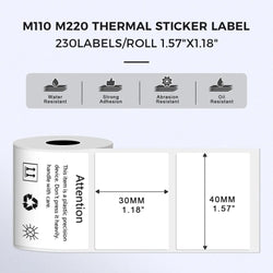 40x30mm High-Gloss Thermal Labels - Waterproof Self-Adhesive Stickers for Office/Retail/Packaging