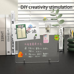 Desktop message board Acrylic transparent notepad Office memo board can be written home memo board magnetic desktop board