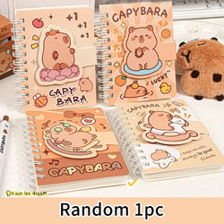 A7 Cartoon Capybara Coil Notebook Kawaii Learning Coil Book Cute Study Pocket Notepad Small Notebook School Stationery 
﻿ 
﻿