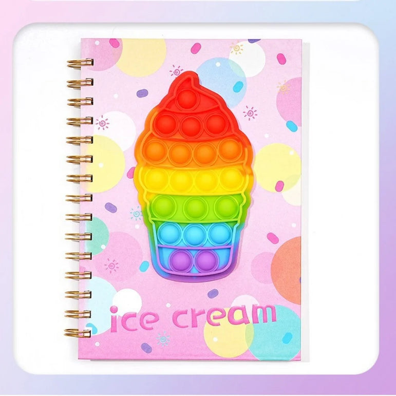1pc Cartoon Unicorn Notebook Student Children's Silicone Decompression Bubble Coil Notebook Stationery Supplies Gifts 2025 New
