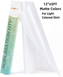 HTVRONT 12"X5FT Sublimation HTV Vinyl for Dark/Light Colored Shirts Dye Sub Heat Transfer Vinyl for Sublimation Cotton Fabric