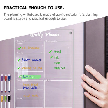 Magnetic Planner Acrylic Whiteboard For Calendar Desk Schedule Kitchen Supplies Refrigerator Message Board Dry Erase Board With