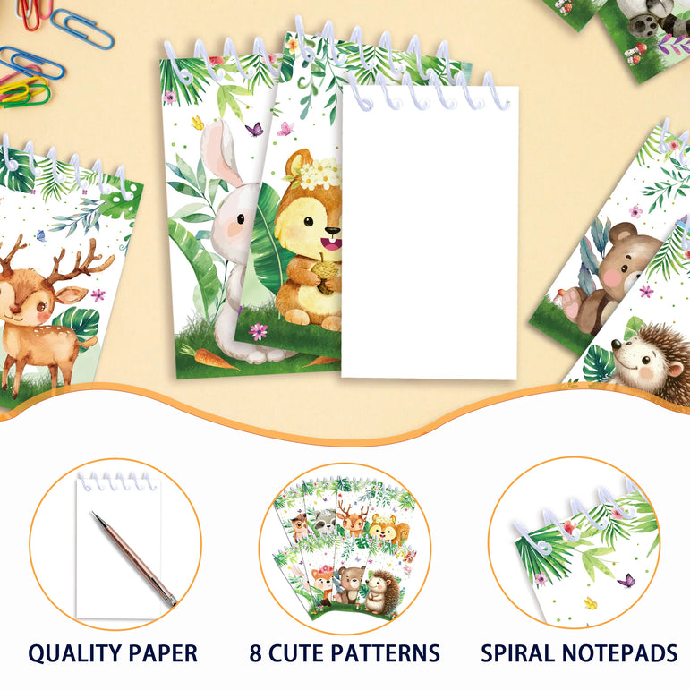 16pcs Football Mermaid Animals Mini Spiral Pocket Notebooks Memo Pad Coil Booklet Notepads For Kids Gifts Party School Diaries