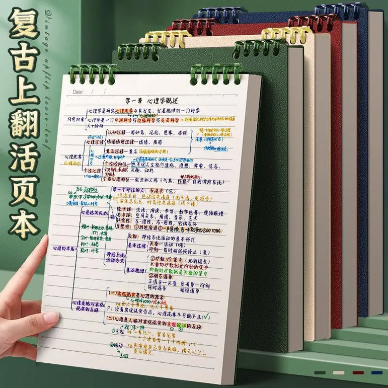 Top Spiral Notebook Horizontal Line 60 Sheets College Spiral Notepad Left-Handed Notebooks for Work School Office Business