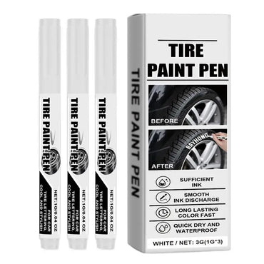 White Paint Pens 3X Paint Pens Tire Markers Quick Dry Marking Pens Oil Based Marker Pen Waterproof Permanent Markers For Rubber