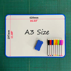 A3 Size Double-Sided Dry Erase Whiteboard Writing Drawing Painting Graffiti Family School Office Bulletin Board Message Board