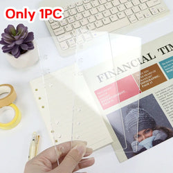 A6 Acrylic Loose-leaf Notebook Cover Glitter Transparent Binder Notebook Shell DIY Scrapbook Cover Office Stationery Supplies