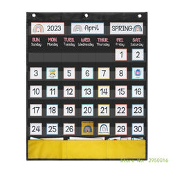 Calendar Pocket Chart for Kindergarten School Classroom with 89 Cards Monthly Calendar Pocket Chart for Kids Learning