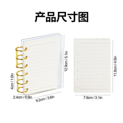 A7 Frosting Thick line Acrylic Loose Leaf Binder Cover DIY Account Book Journal Planner Office Stationery Supplies