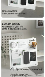 Magnetic Bulletin Board with Stand Magnetic Board for Tabletop with Magnetic Clamp Metal Board for Magnets Display