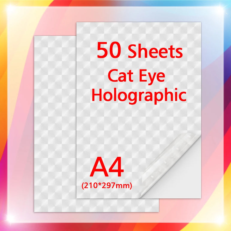 50Sheets A4 Paper Cold Laminated Film Holographic Sand Foil Glitter Glass Hot Stamping On Photo Laminating Film to Protect Photo