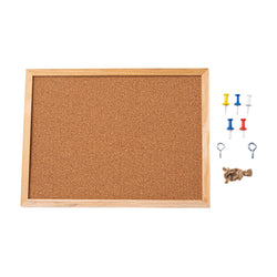 Cork Blackboard Bulletin Board Corkboard DIY with Push Pins Home Office Hanging Display Board Office School Wood Drafting Board