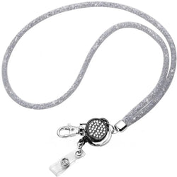Retractable Rhinestone Lanyard Mobile Phone Case Hanging Neck Sling ID Card Holder Universal Keychain Office School Supplies