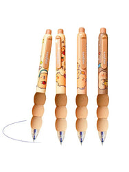 4Pcs Cute Cartoon Capybara Retractable Erasable Pens Cute Capybara Pens Nibs Blue Ink Writing Supplies Aesthetic Stationery