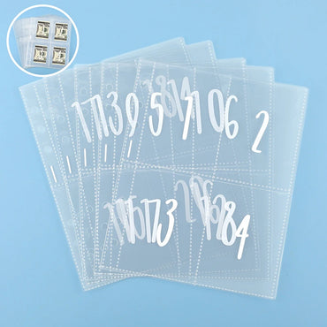 25 Sheets Of 100 Envelopes Save Money Challenge Pre-marked 1-100 Money Bag Cash Filler A5 Ring Adhesive Insertion Replacement