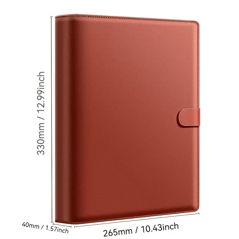 Thick Leather A4 Binder Notebook Family Document Collector File Folders Organizer Office School Supplies