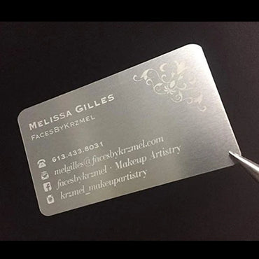 50Pack Thick 0.18mm Business Cards Blanks Colored Finish Aluminum Metal Round Corner Mark Engraving for Customer Client