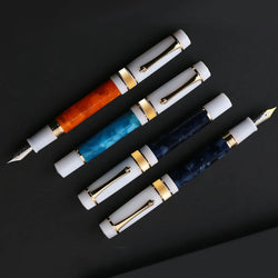 MAJOHN M400 Fountain Pen #6 sliver EF/F Nib with Converter Resin Writing Ink Pen Office school supplies high quality gift pens