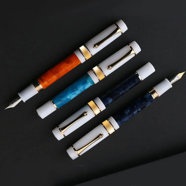 MAJOHN M400 Fountain Pen #6 sliver EF/F Nib with Converter Resin Writing Ink Pen Office school supplies high quality gift pens