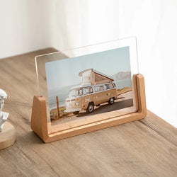 6 In Walnut Beech Photo Frame Wooden Kpop Idol Photo Display Wedding Party Picture Holder Desktop Office Photo Decor CardHolder