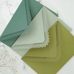 10x Lace Paper Envelopes Gift Small Invitation Envelopes for Thanksgiving Greeting Cards Party Invitations
