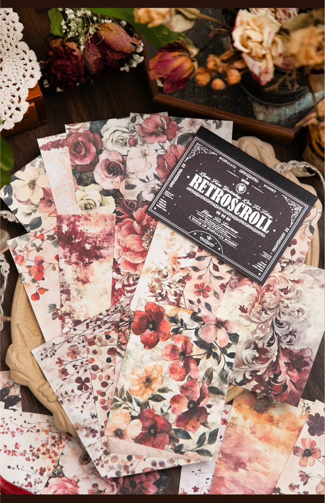 20pcs/lot Memo Pads Material Paper Renaissance Illustrated Scrolls Junk Journal diary Scrapbooking  Background Decoration Paper