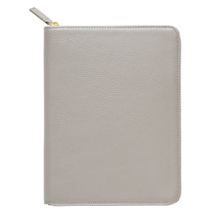 Moterm Genuine Pebbled Grain Leather A5 Zip Cover with Top Pocket Cowhide Planner Zipper Notebook Organizer Agenda Journal Diary