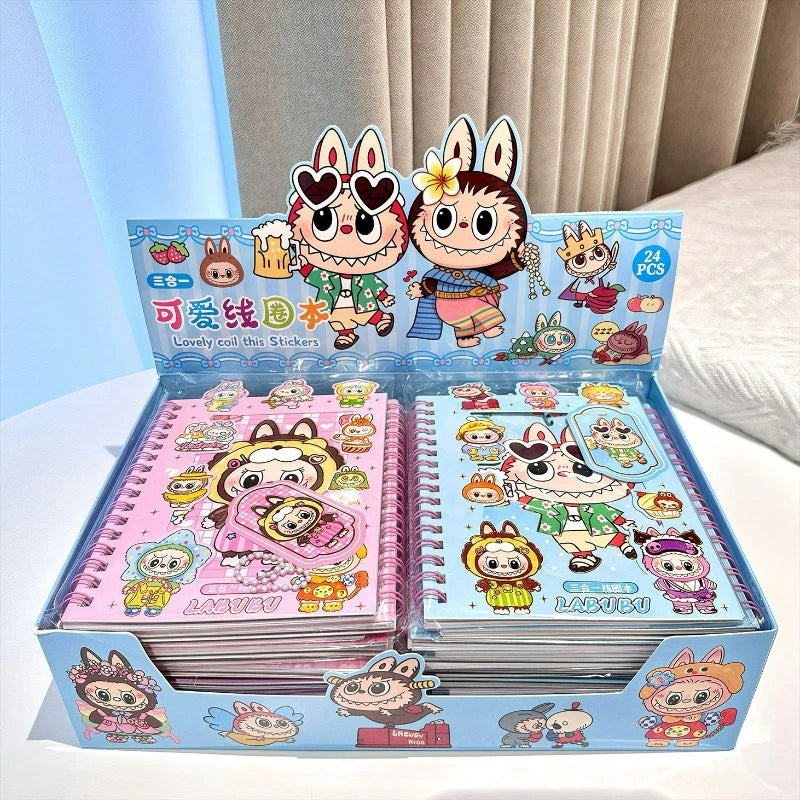 1/3/5 Pcs Cartoon Anime Cute Bunny Print Booklet Roll Book Sticker Combo Book Student Decompress Diy Booklet Material Gift