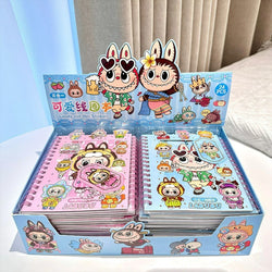 1/3/5 Pcs Cartoon Anime Cute Bunny Print Booklet Roll Book Sticker Combo Book Student Decompress Diy Booklet Material Gift