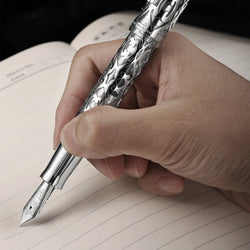 Hot Hongdian D1 Fountain Pen EF F Nib Skeleton Hollow Resin Writing ink Pens Piston filling school office supplies with tools