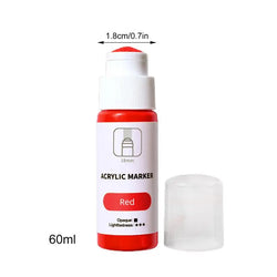 Mop Marker Quick Drying 18mm Tip Acrylic Marker Pen Permanent Fade-Resistant Ink For Murals Canvas Metal Glass Paper Wood 60ml