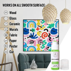 Mop Marker Quick Drying 18mm Tip Acrylic Marker Pen Permanent Fade-Resistant Ink For Murals Canvas Metal Glass Paper Wood 60ml