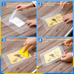50 Sheets A6 Size Matte Finish Clear Cold Laminating Film Waterproof Self-Adhesive Document & Photo Protection Sheets