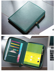 Moterm Genuine Pebbled Grain Leather A5 Zip Cover with Top Pocket Cowhide Planner Zipper Notebook Organizer Agenda Journal Diary