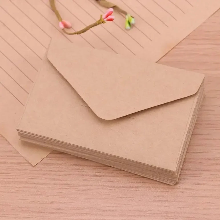 20Pcs 22x11cm Blank Mini Paper Window Envelopes  Classical White Black Kraft Wedding Invitation Gift