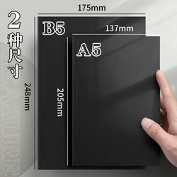 128 Sheets 256 Page Number  Black Card  Notebook Notepad Student Square Blank Drawing Notebook