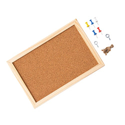 Cork Blackboard Bulletin Board Corkboard DIY with Push Pins Home Office Hanging Display Board Office School Wood Drafting Board
