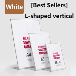 1PS A4Acrylic Panel Menu Display Stand L-Shaped Vertical Table Card Table Brand High-End Plastic Wine Catalog Menu Name Card